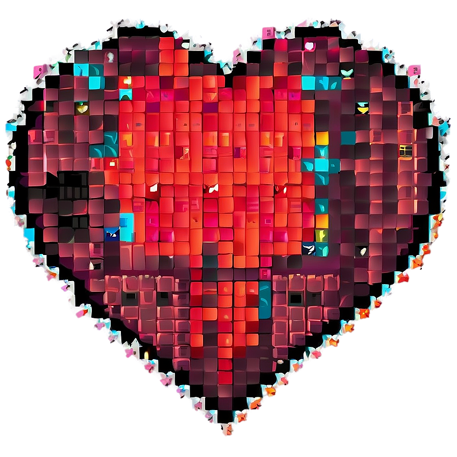 Magical Pixel Heart Png Usa PNG