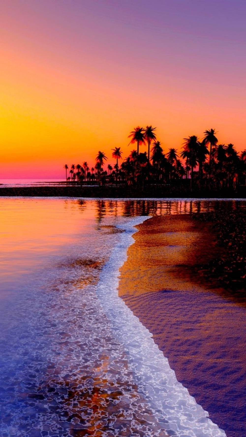 Magical Sunset At Serene Beach Wallpaper