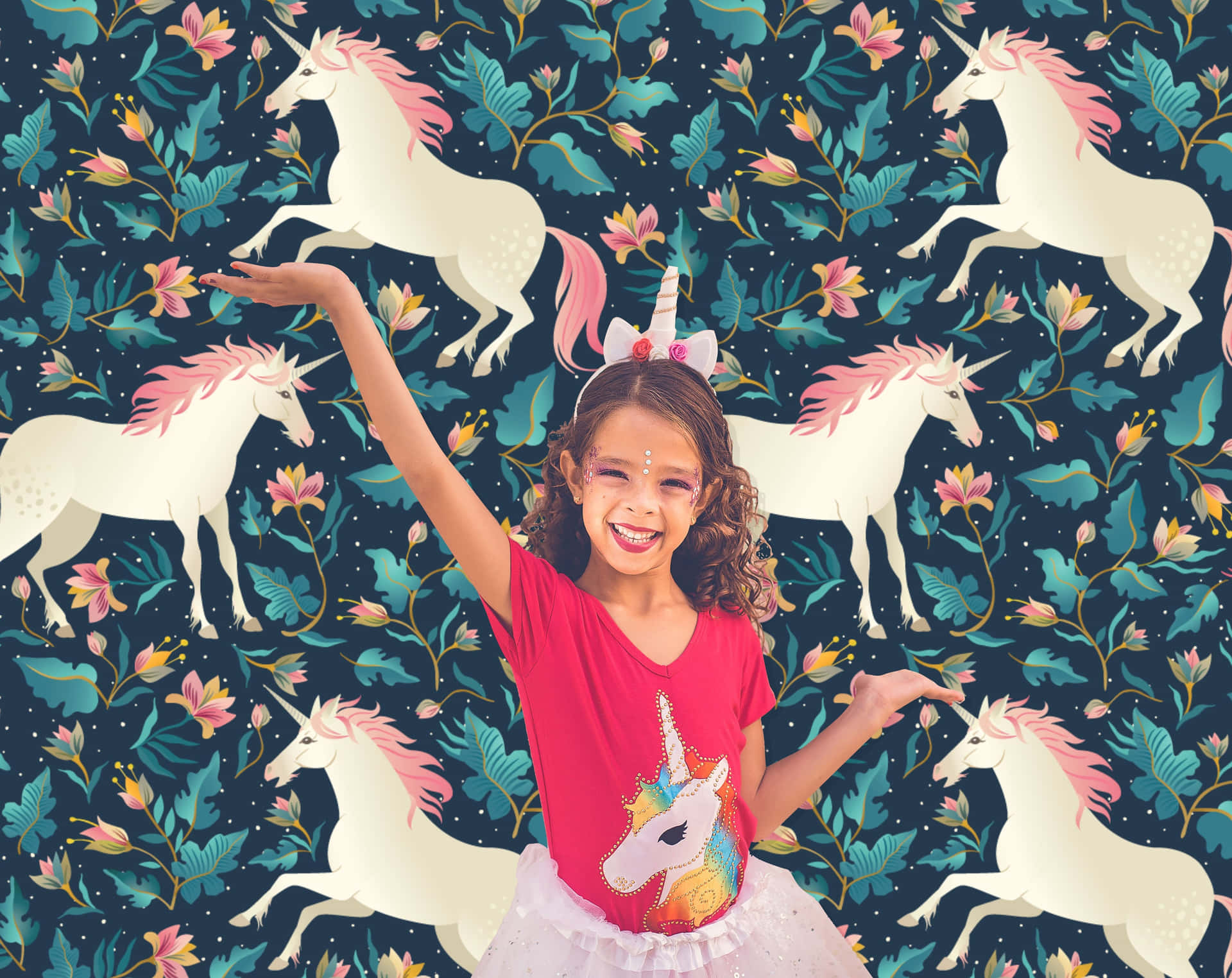 Magical Unicorn Girl Wallpaper