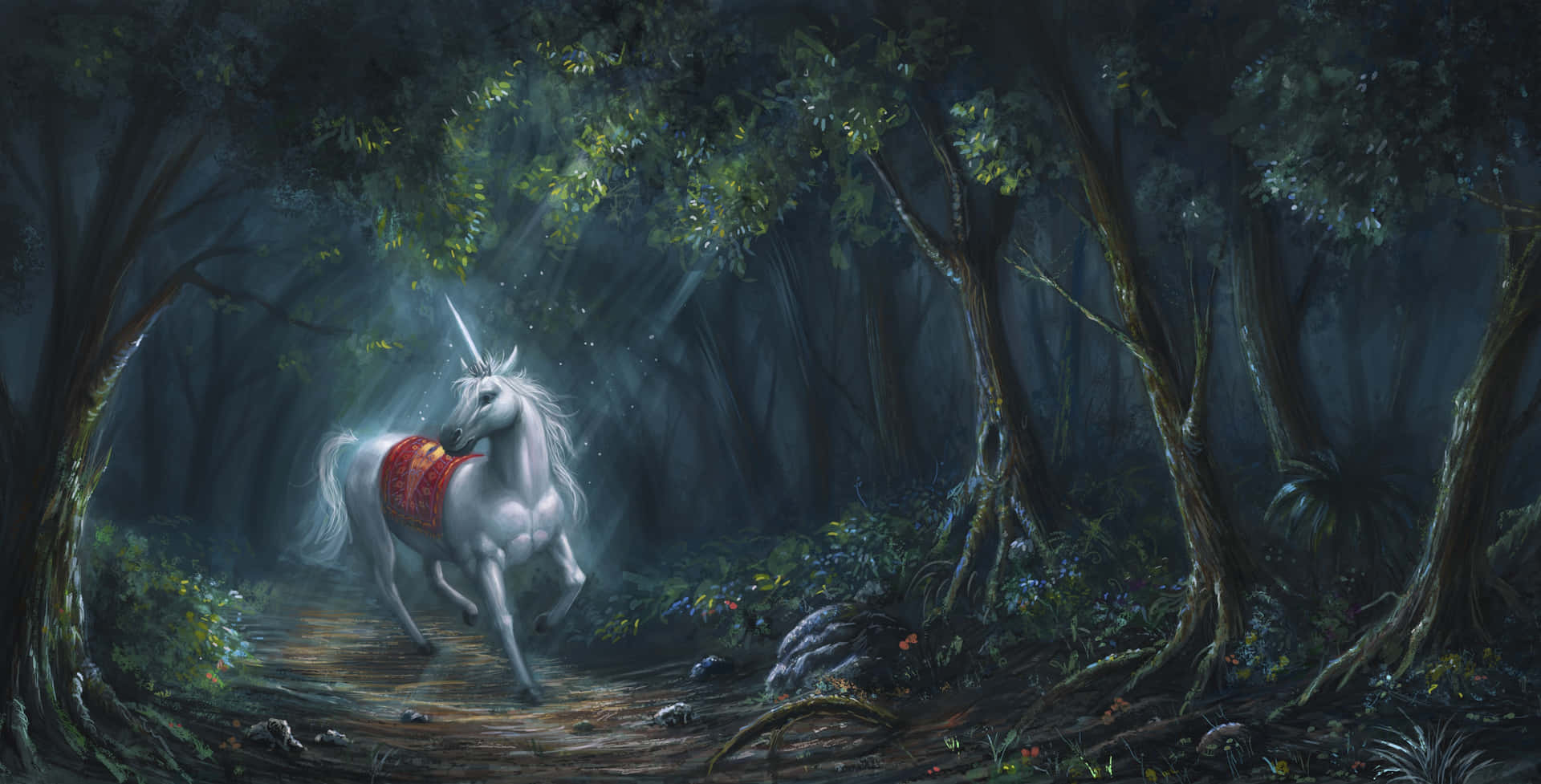 Magical Unicorn Forest Wallpaper
