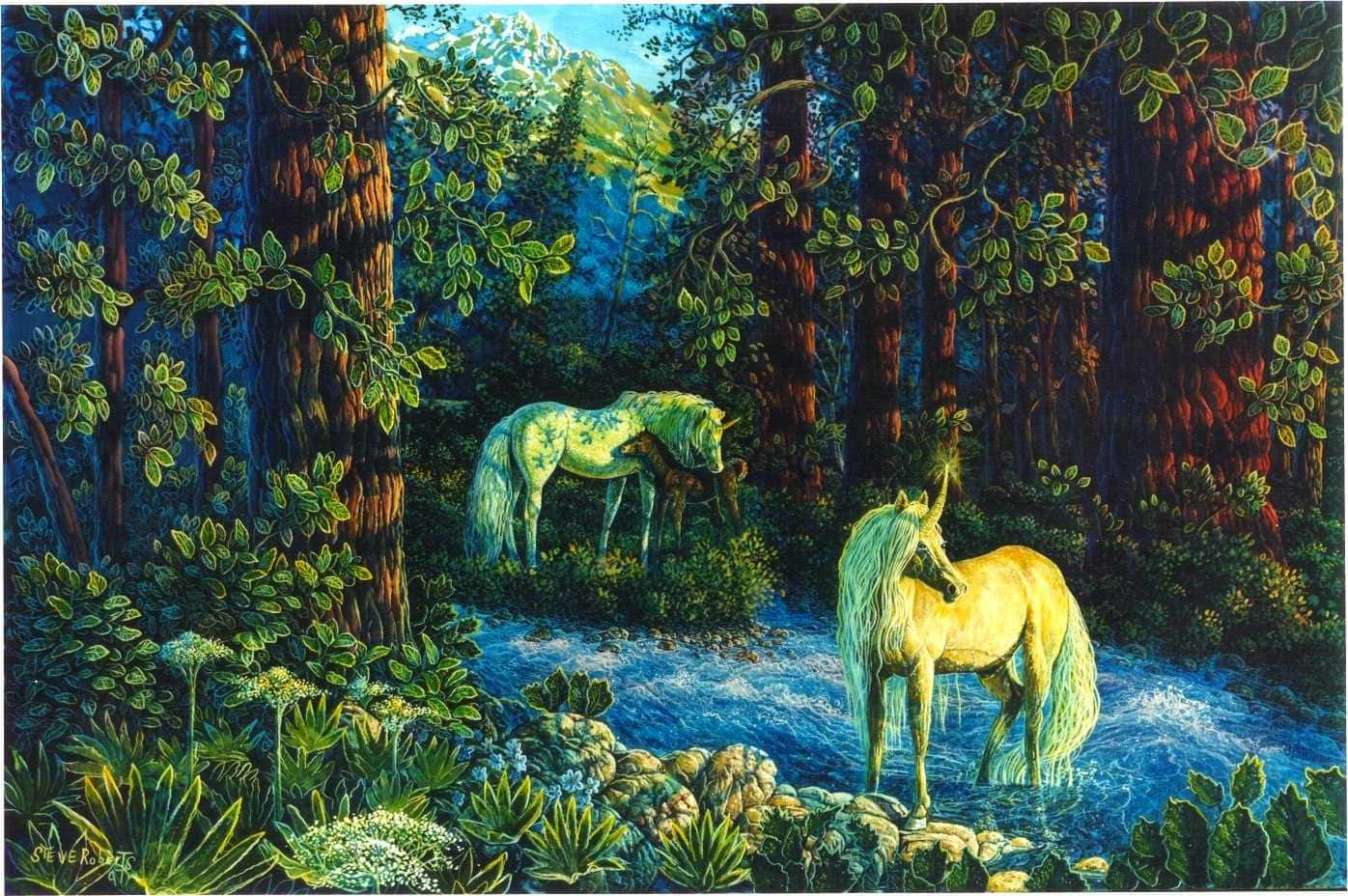 Magical Unicorn Magical Forest Wallpaper
