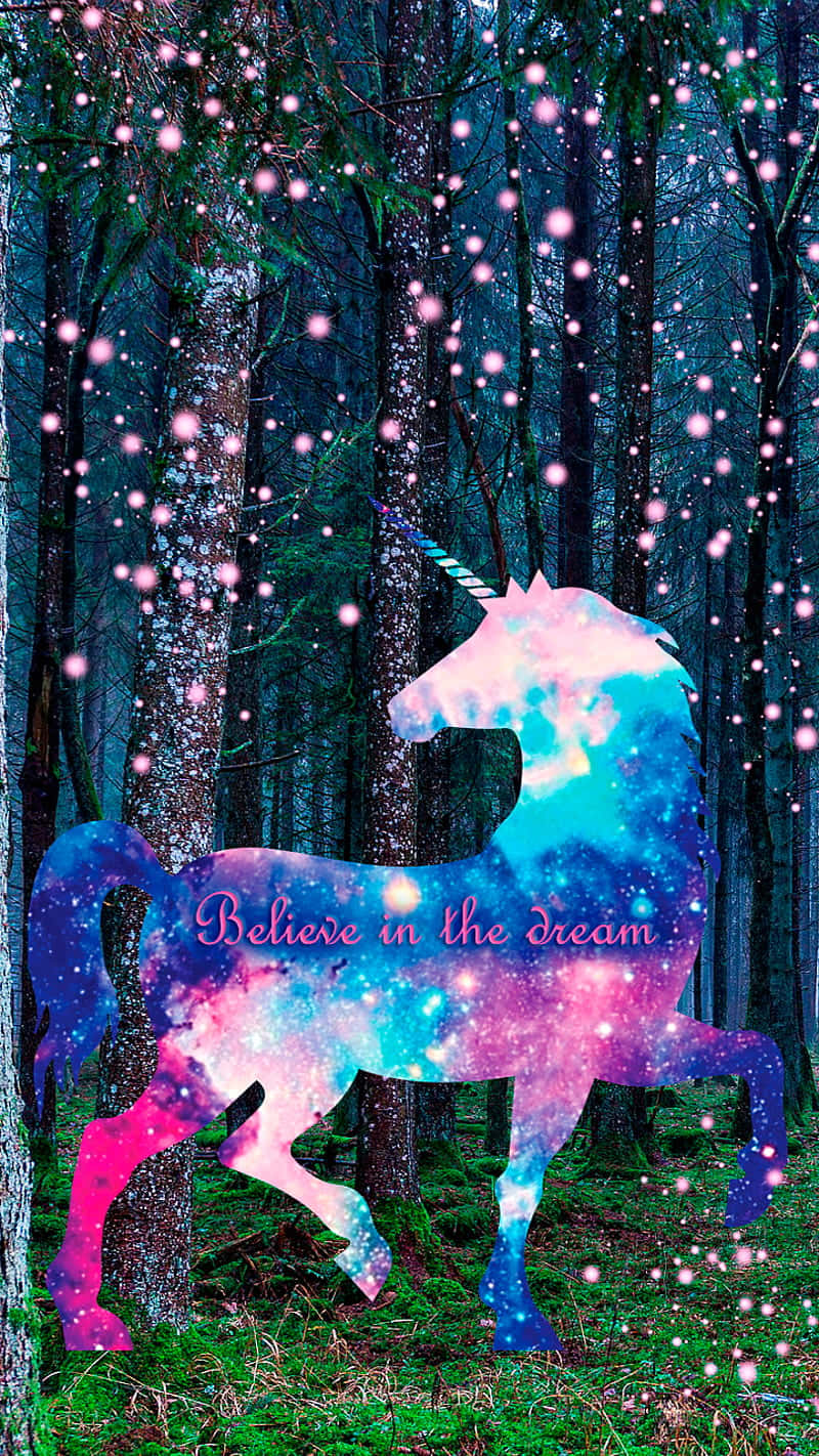 Magical Unicorn Believe In The Dream Wallpaper