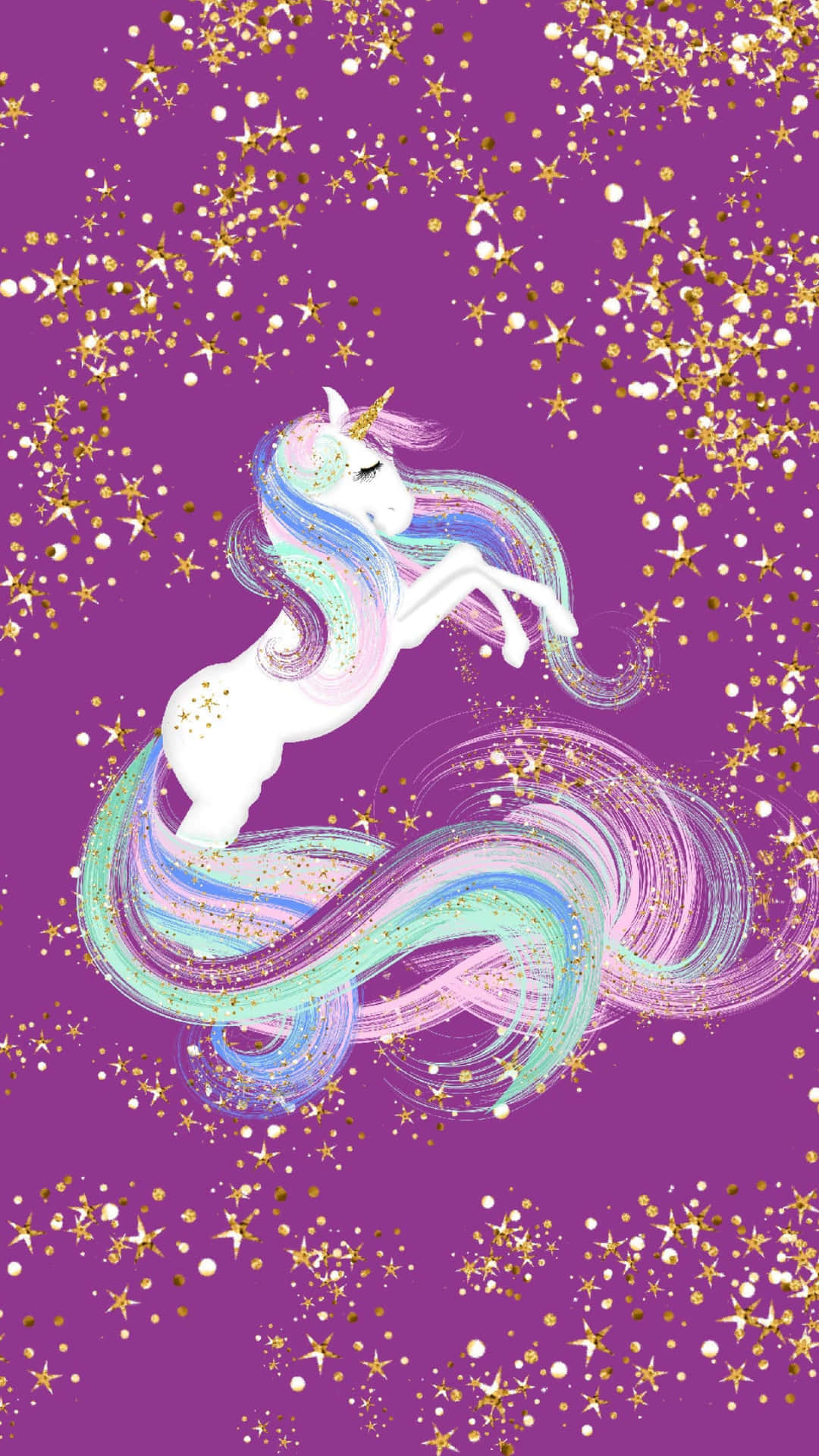 Magical Unicorn Violet Wallpaper