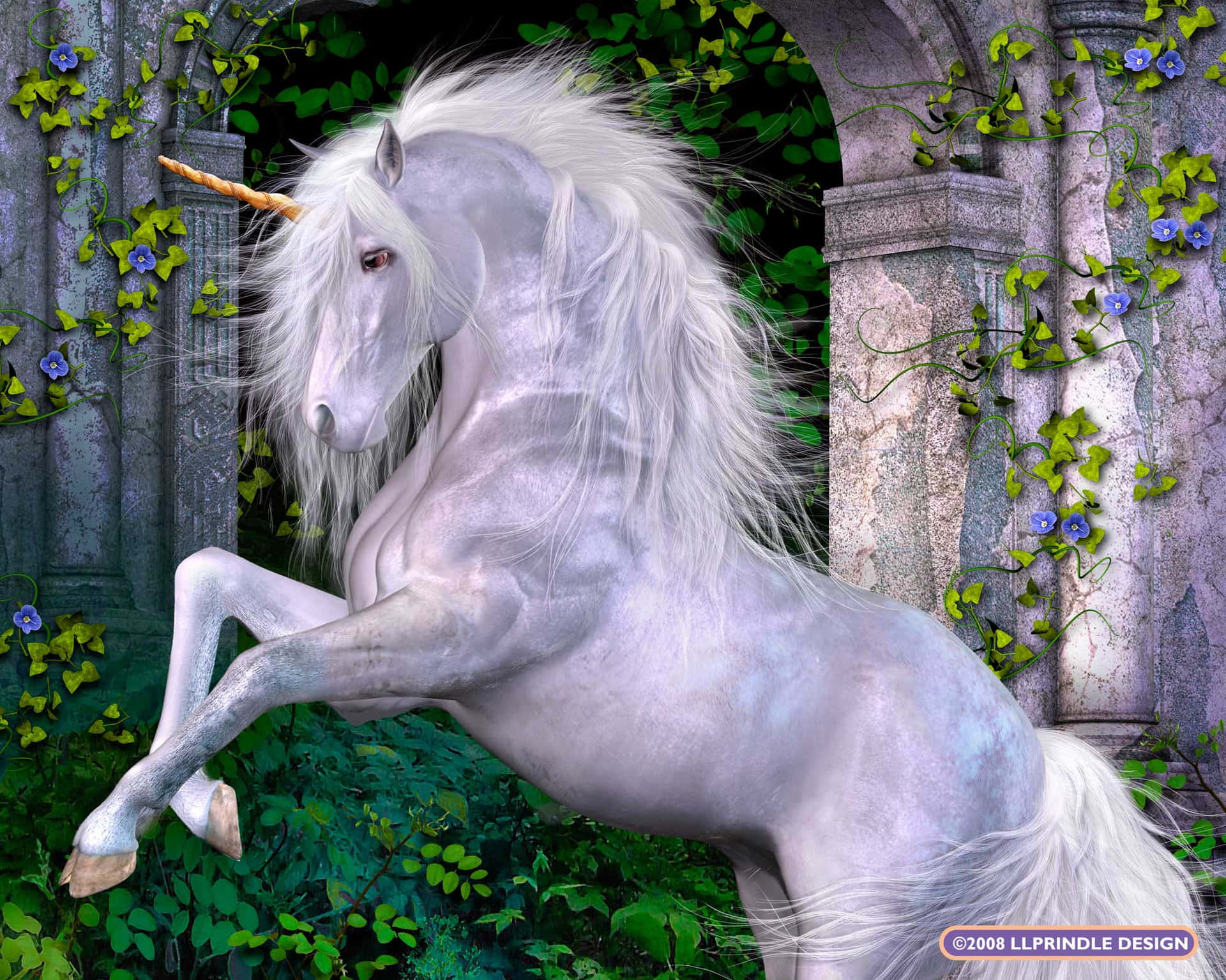 En magisk, mystisk unicorn eventyr Wallpaper