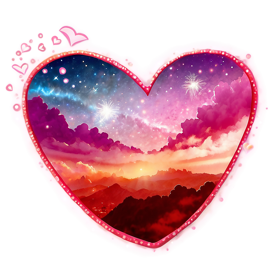 Magical Valentine's Day Night Sky Png Aom PNG