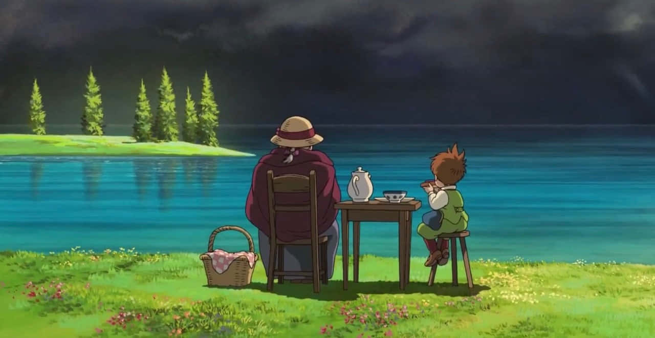 Magical View Of Howl's Moving Castle Wallpaper