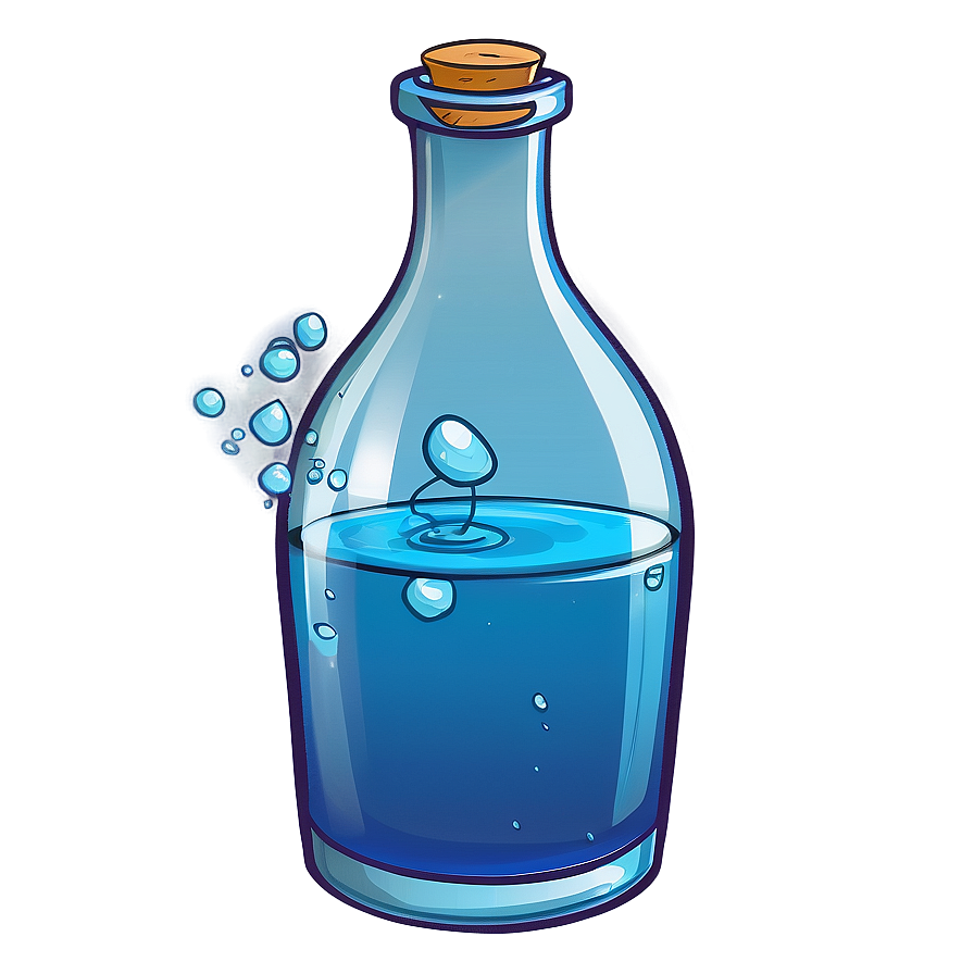 Magical Water Potion Cartoon Png Qxr80 PNG