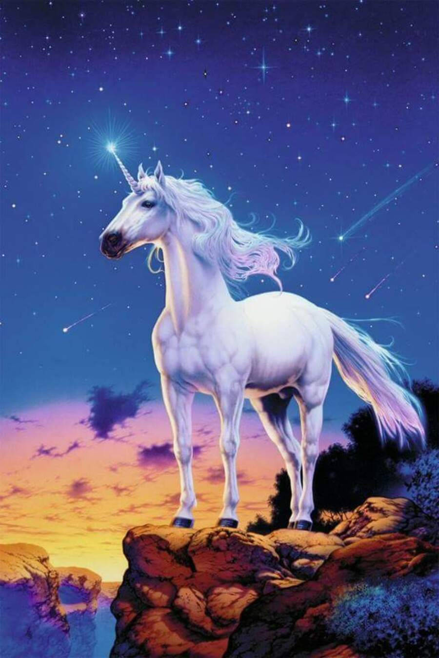 Creatura Magica Dell'unicorno Della Galassia Bianca Sfondo