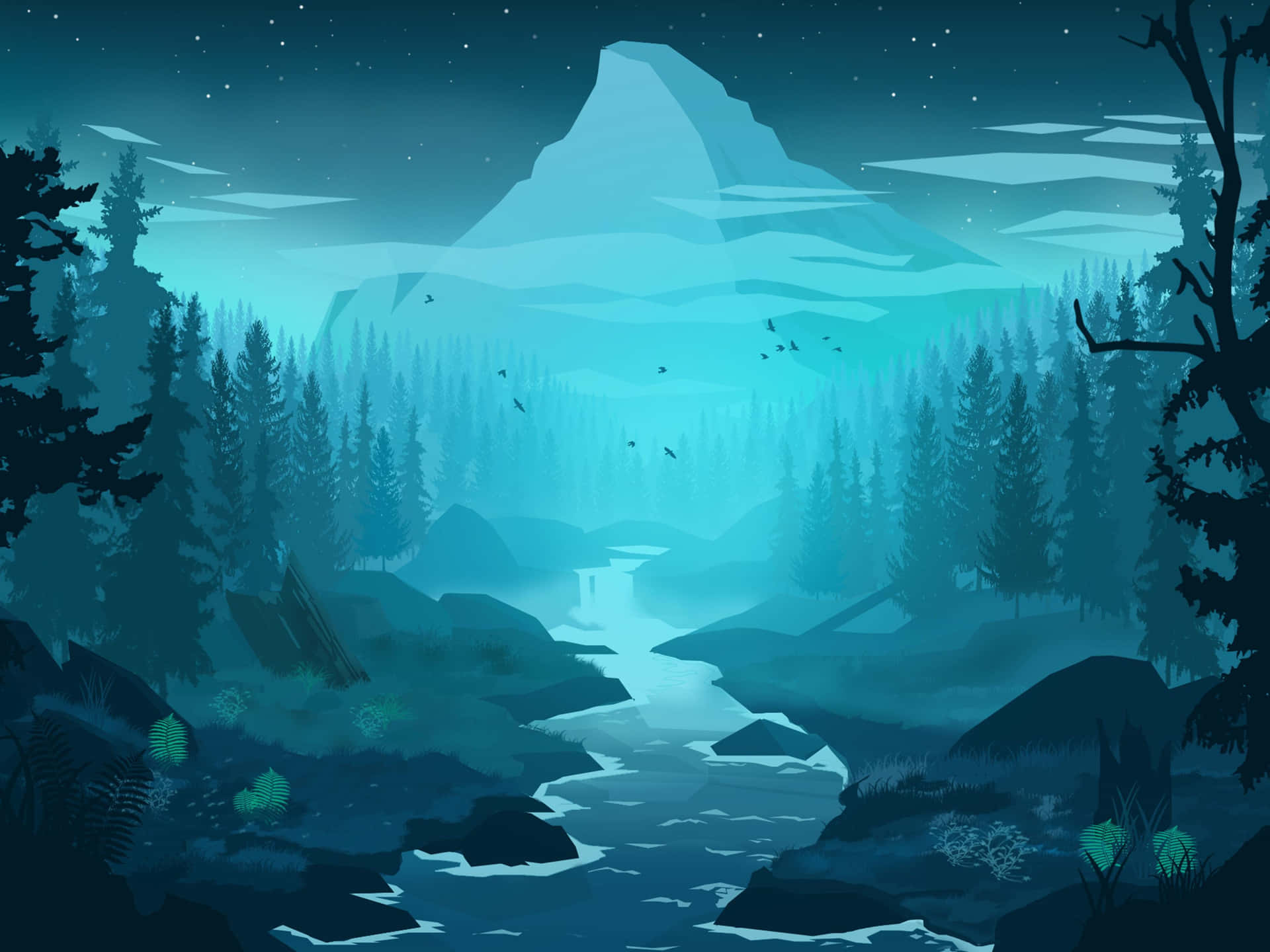 Magical Winter Forest Wallpaper