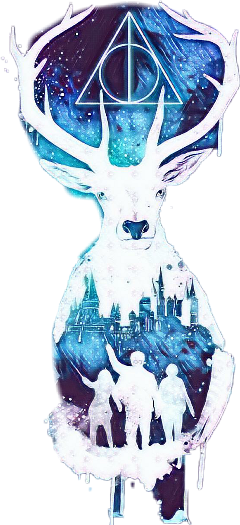 Magical_ Deer_ Hogwarts_ Crest_ Artwork PNG