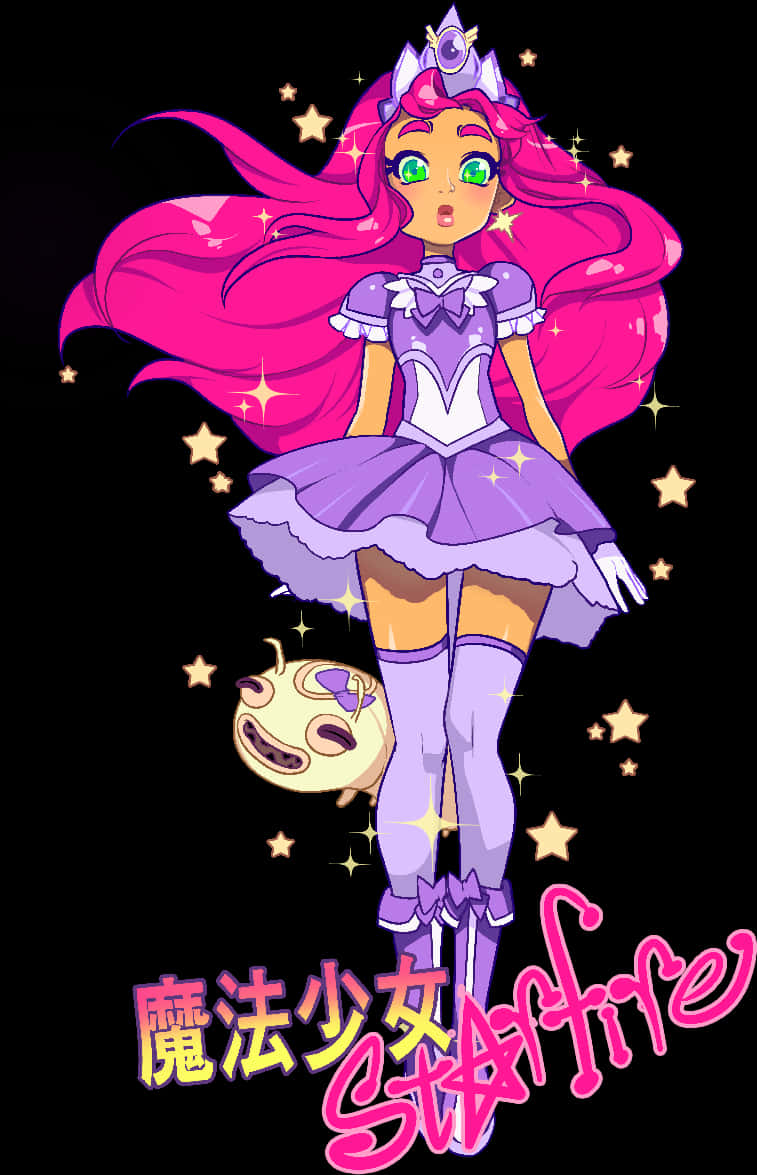 Magical_ Starfire_ Anime_ Style PNG