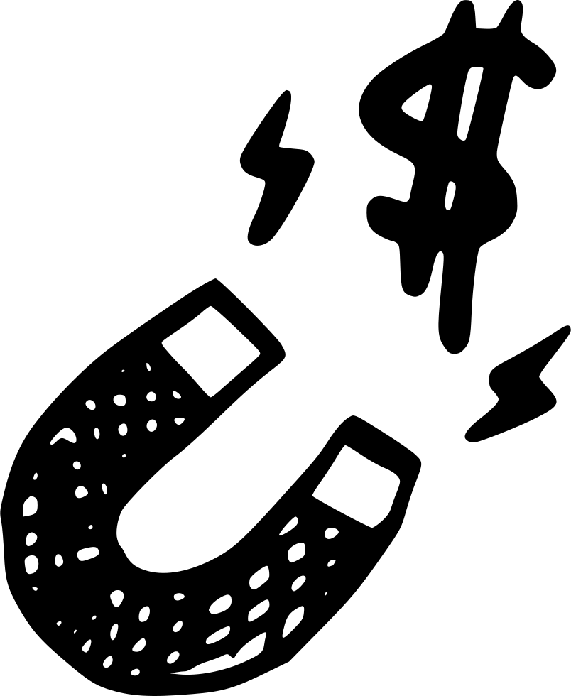 Magnet Attracting Dollarand Lightning PNG