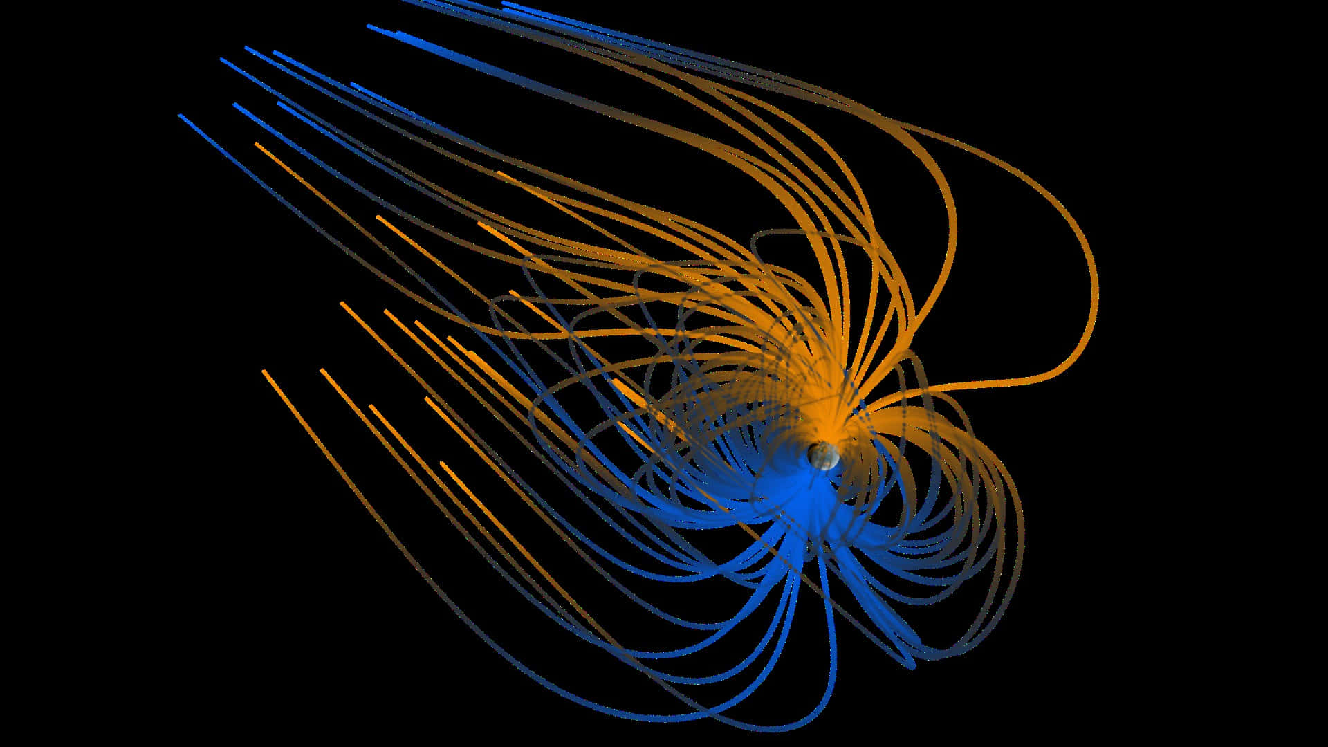 Abstract Visualization of the Earth's Magnetic Field Wallpaper