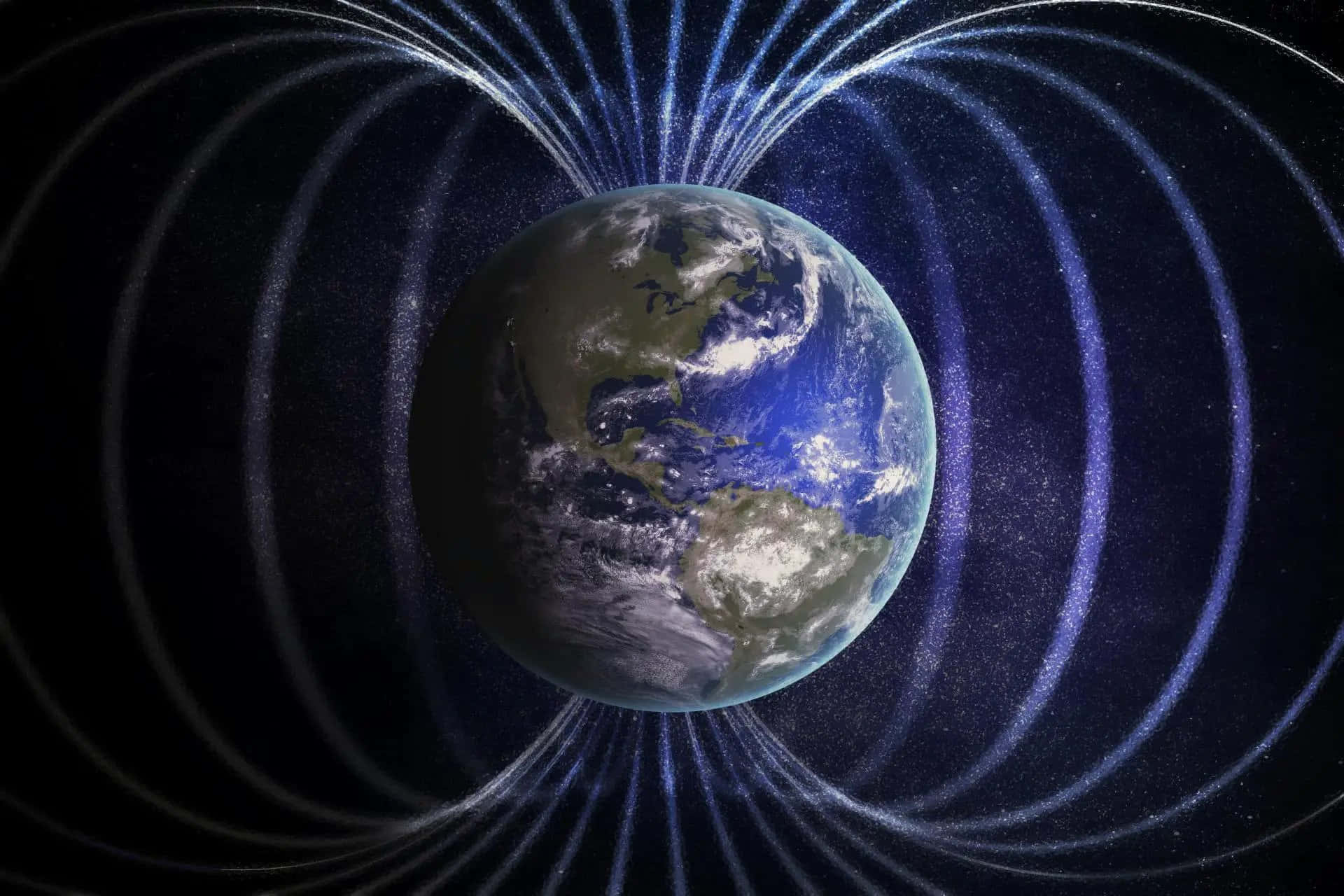 Abstract Representation of Earth's Magnetic Field Wallpaper