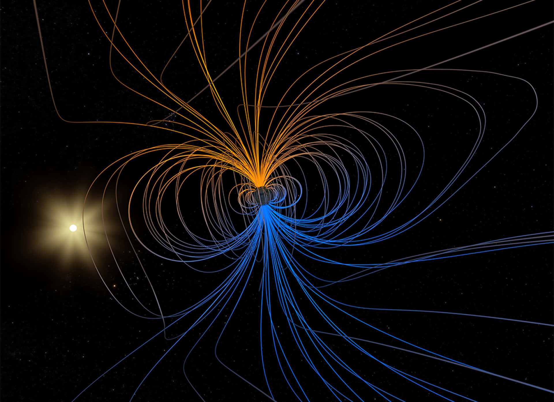 Vibrant Magnetic Field Visualization Wallpaper