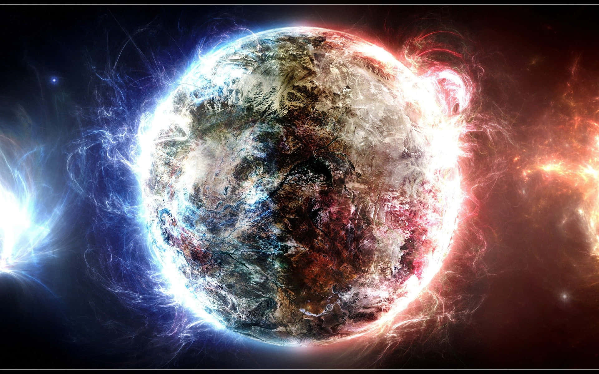 Stunning visualization of a magnetic field in space Wallpaper