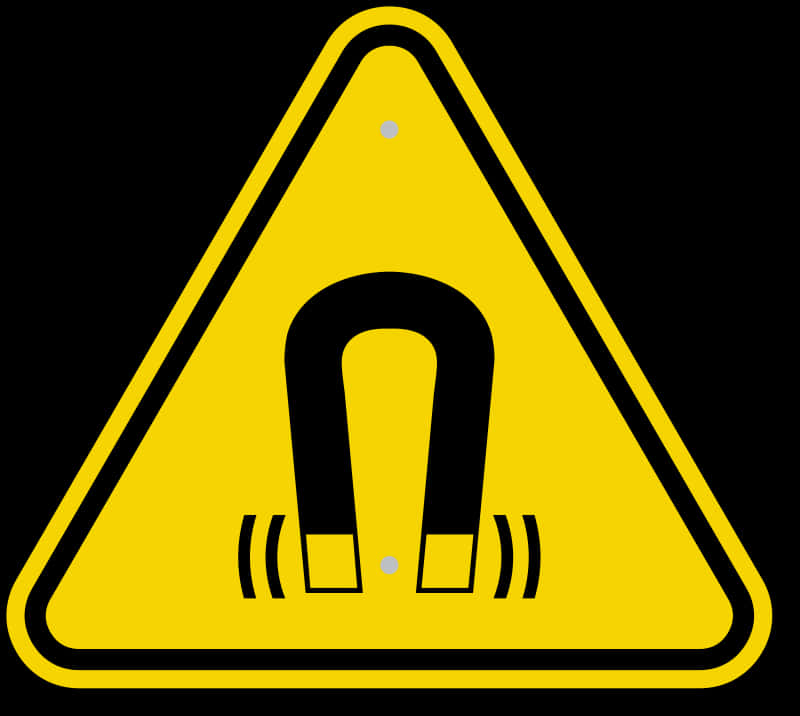 Magnetic Field Warning Sign PNG