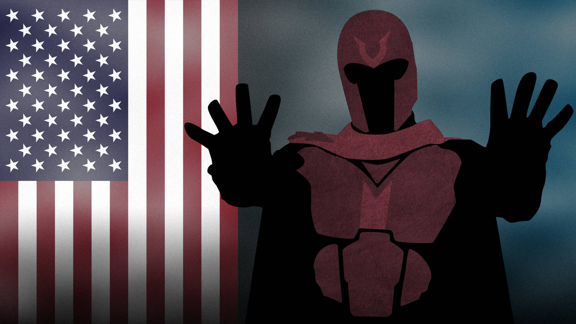 Magneto Amerikansk Flag Wallpaper