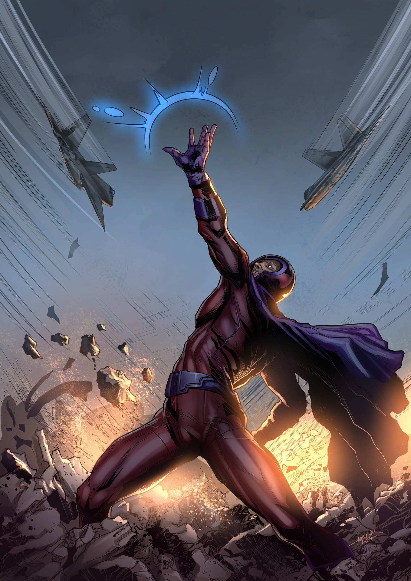 Magneto Hand Raised Wallpaper
