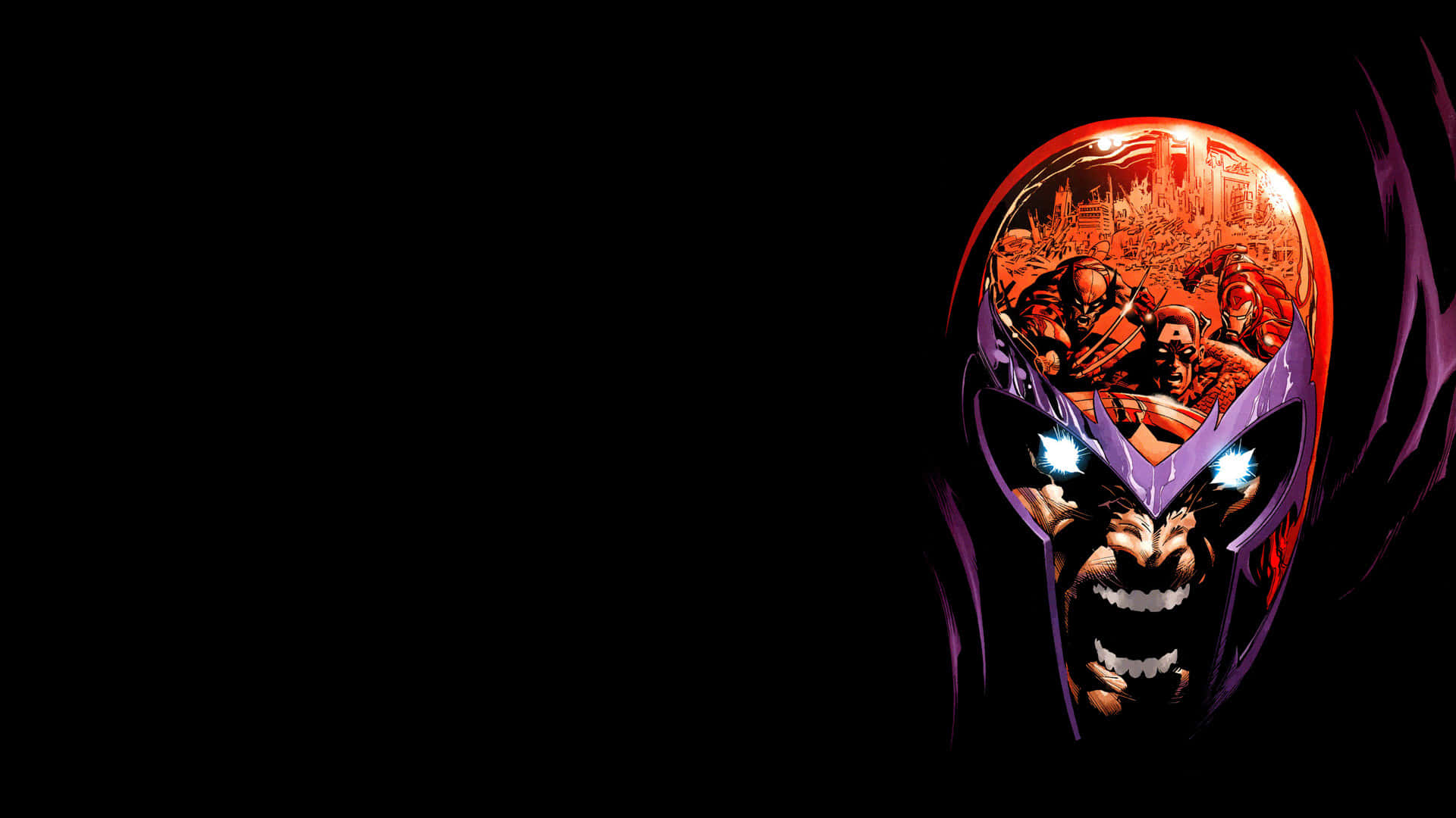 Magneto Helmet Reflection Artwork Wallpaper