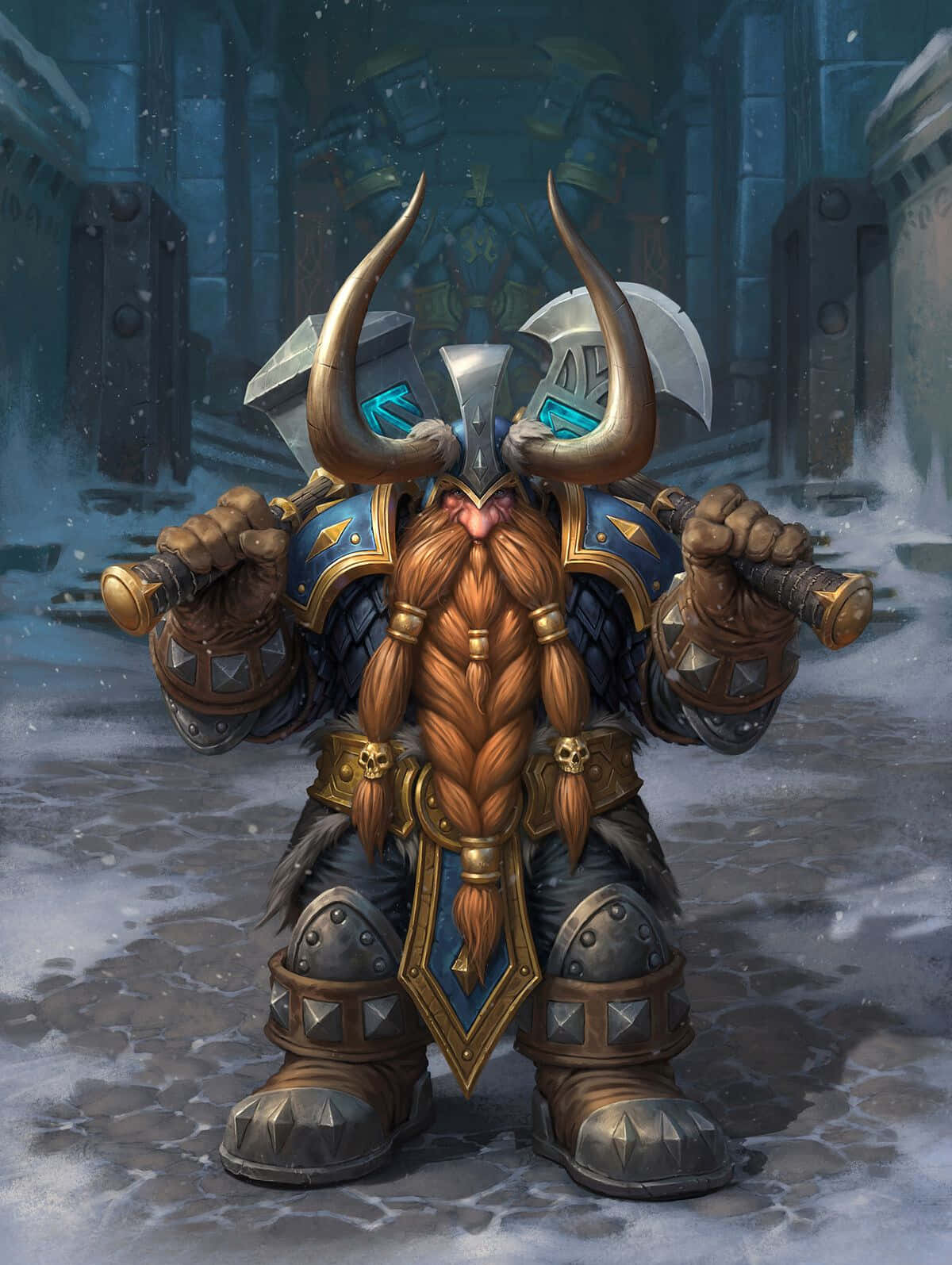 Magni Bronzebeard Wielding His Mighty Hammer Wallpaper