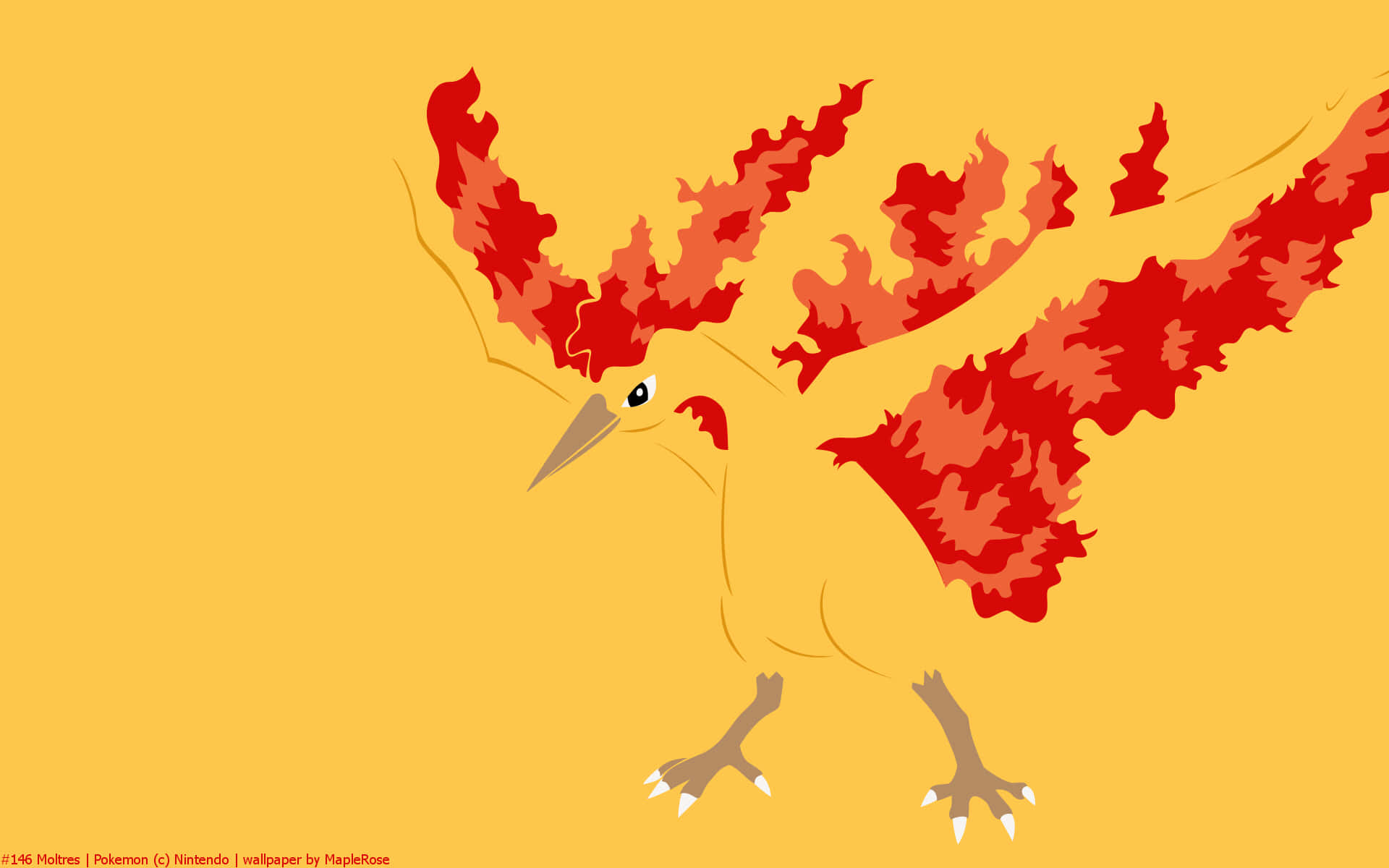 Magnificent Moltres - Lord Of Fire In Flight Wallpaper