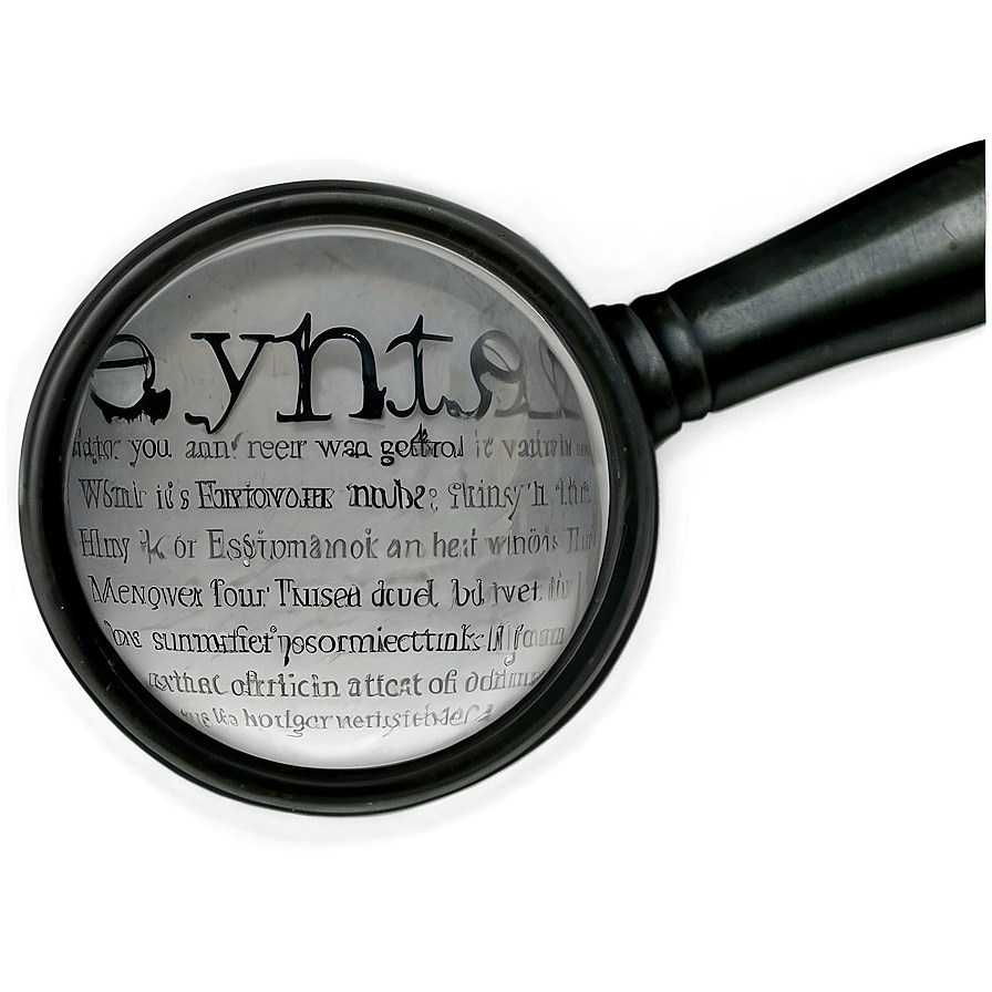 Magnifying Glass And Text Png Qis PNG