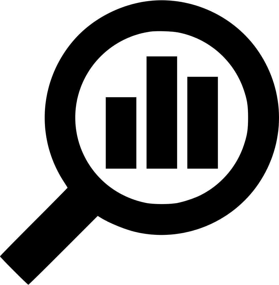Magnifying Glass Bar Graph Icon PNG