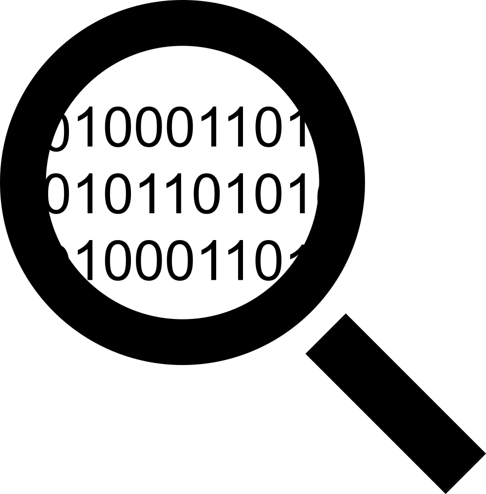 Magnifying Glass Binary Code PNG