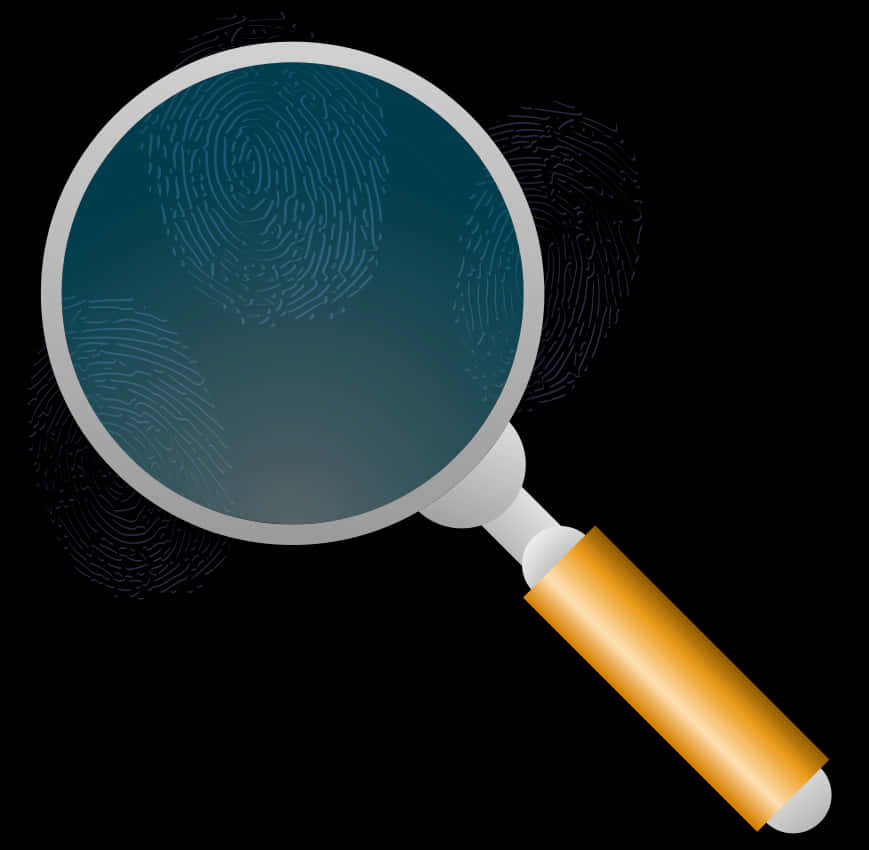 Magnifying Glass Fingerprint Analysis PNG
