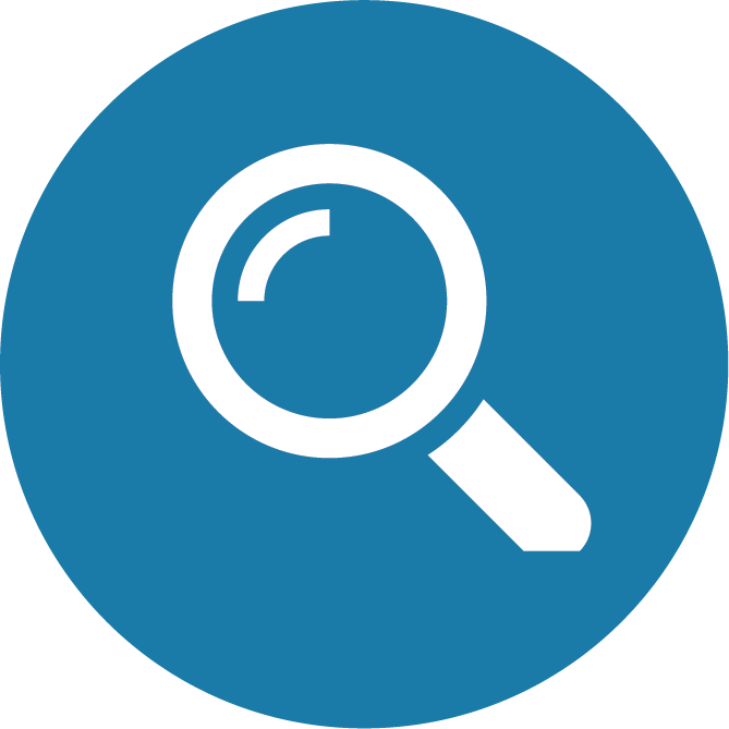 Magnifying Glass Icon Blue Background PNG