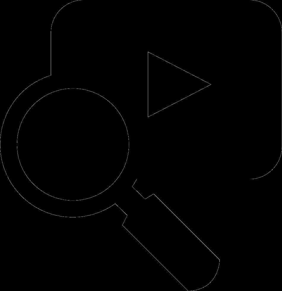 Magnifying Glass Play Button Icon PNG