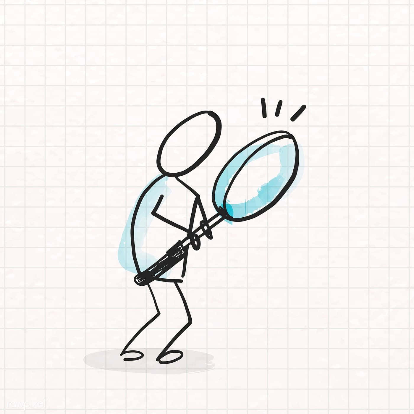 Magnifying Glass Stick Man Art Picture