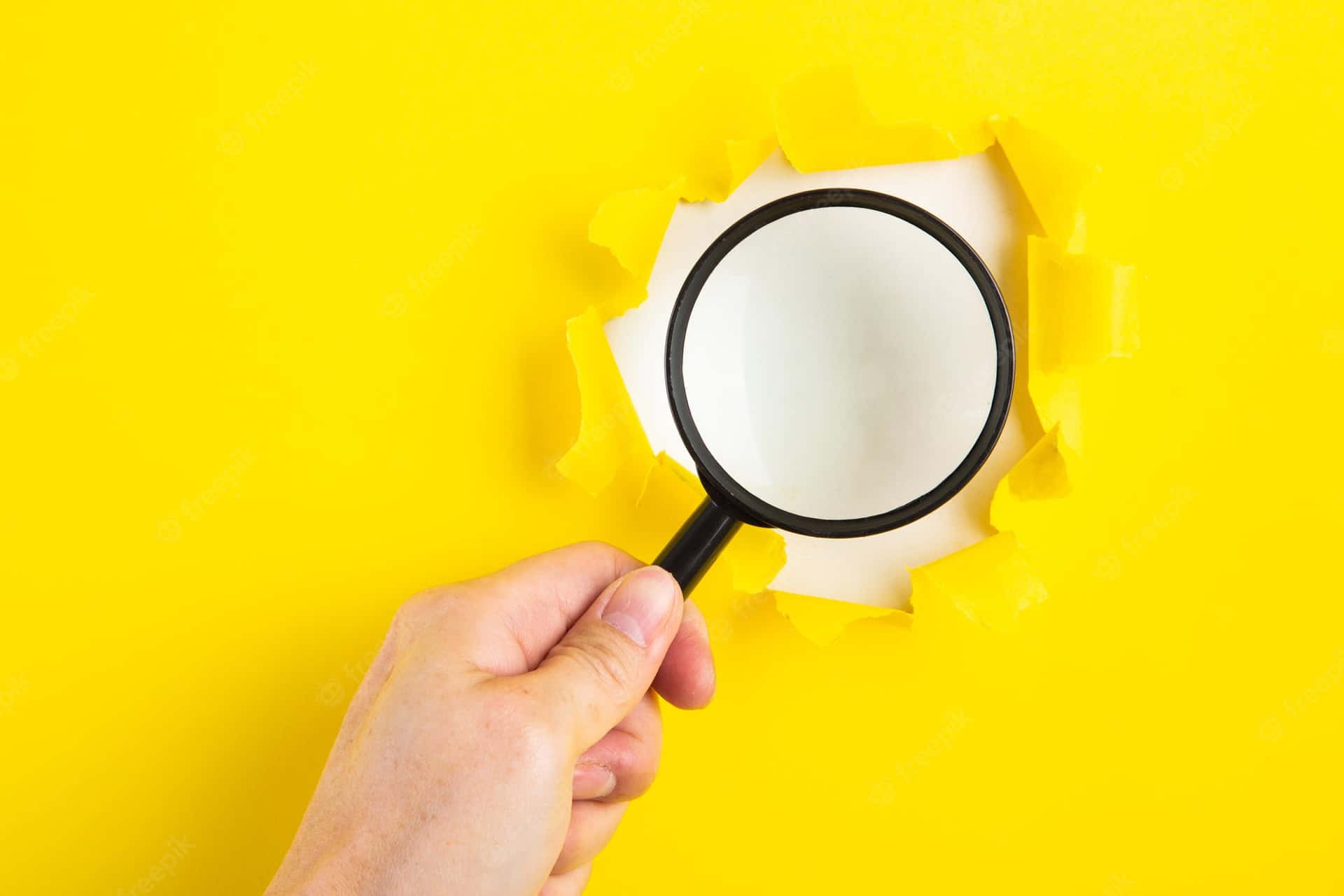 Magnifying Glass Yellow Background Photography Wallpaper