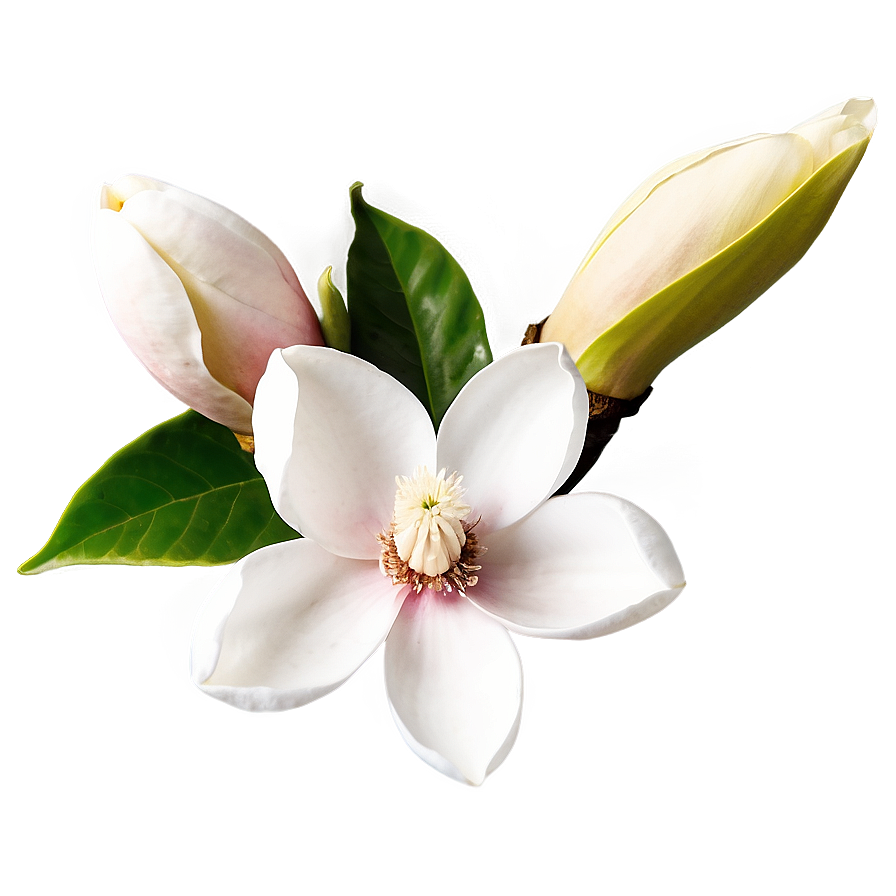 Magnolia Flower Greeting Png Qfp31 PNG