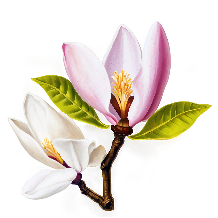 Download Magnolia Flower Mural Png Bxa21 | Wallpapers.com