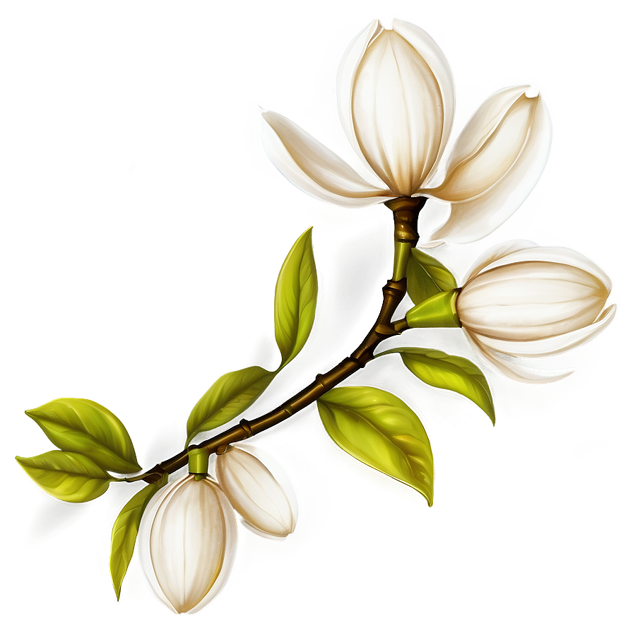 Magnolia Flower Pattern Png Rjh16 PNG