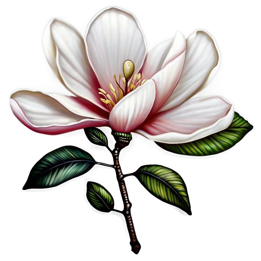 Magnolia Flower Tattoo Design Png Nid44 PNG