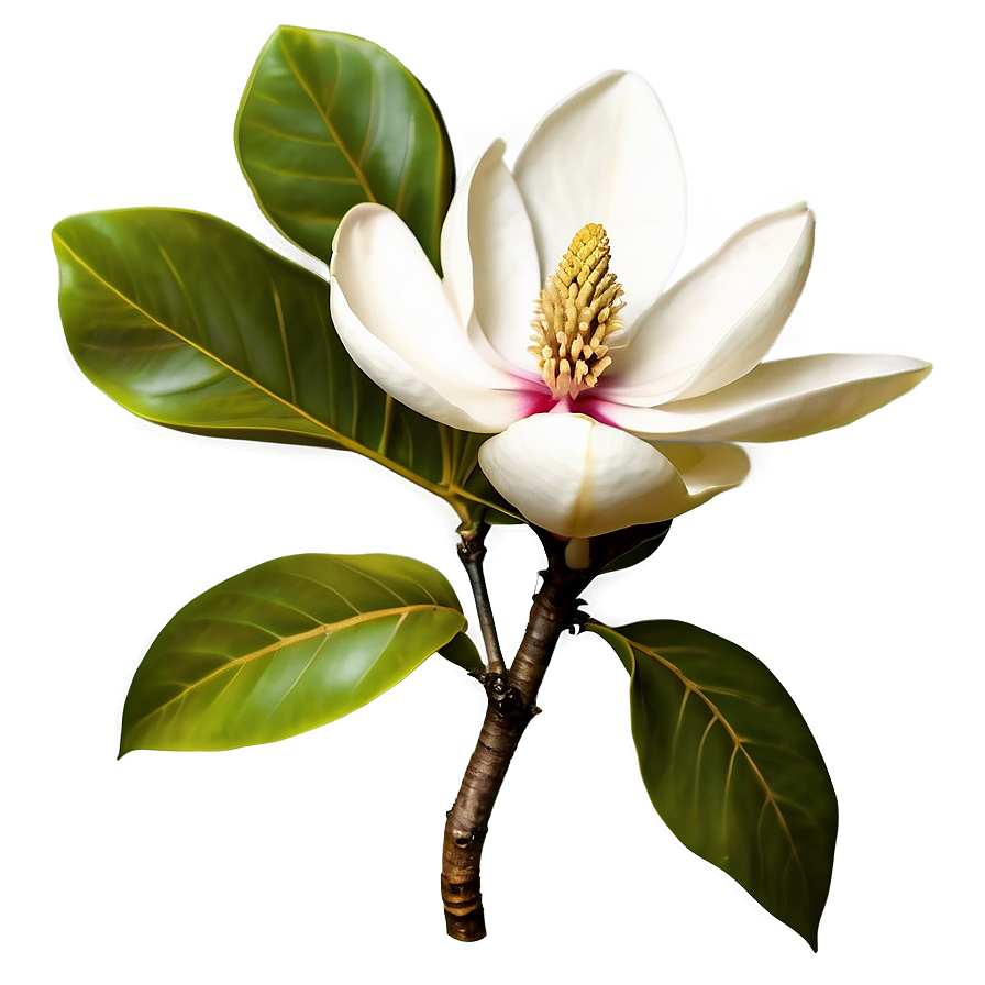 Magnolia Flower With Leaves Png 24 PNG