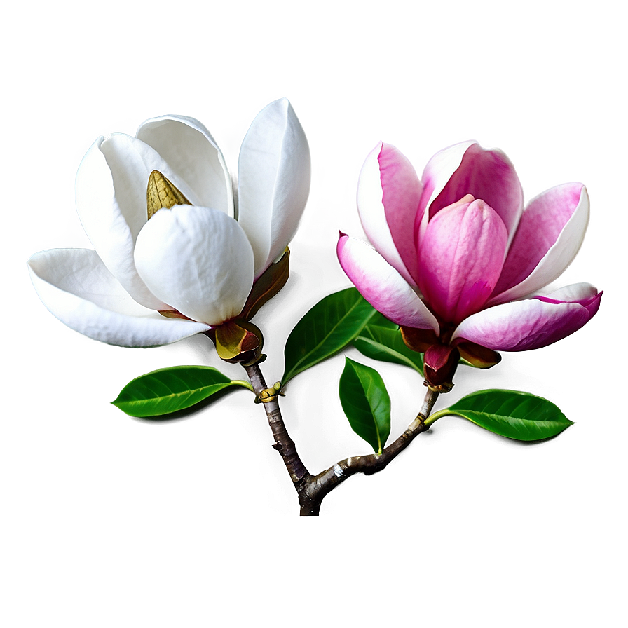 Magnolia Flower With Leaves Png 85 PNG