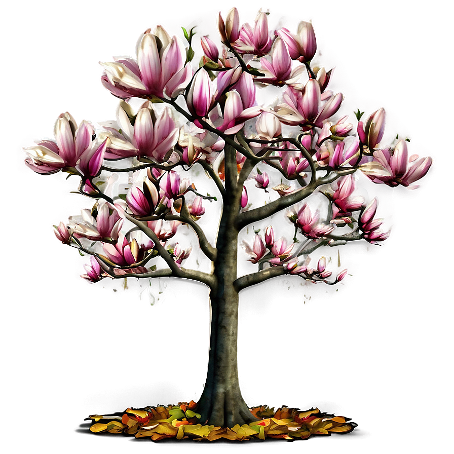 Magnolia Tree In Autumn Png 06212024 PNG