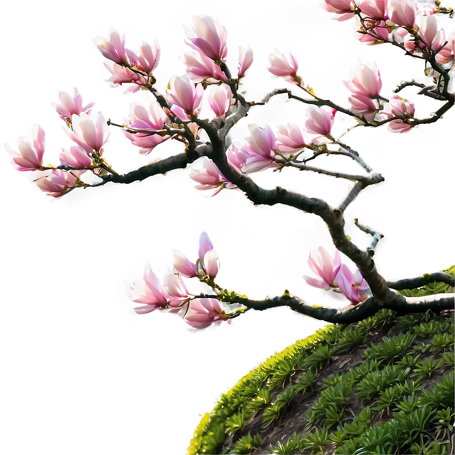Magnolia Tree In Japanese Garden Png Ulf PNG
