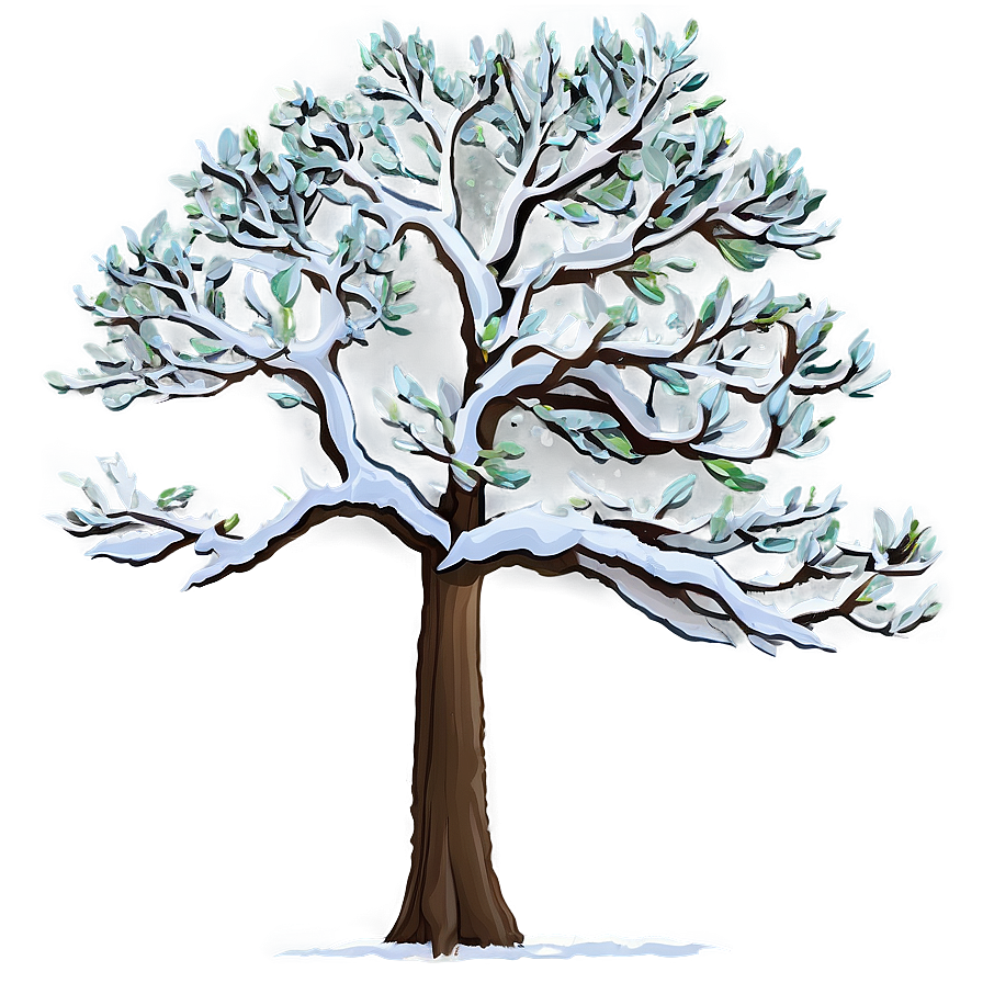 Magnolia Tree In Snow Png 06212024 PNG