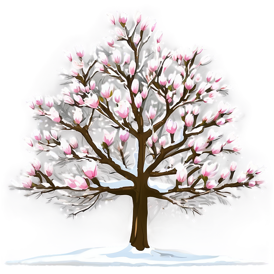 Magnolia Tree In Snow Png Sfm89 PNG