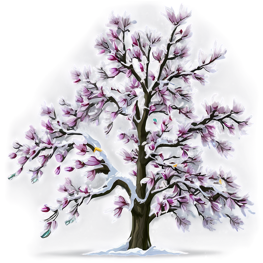 Magnolia Tree In Snow Png Xte3 PNG