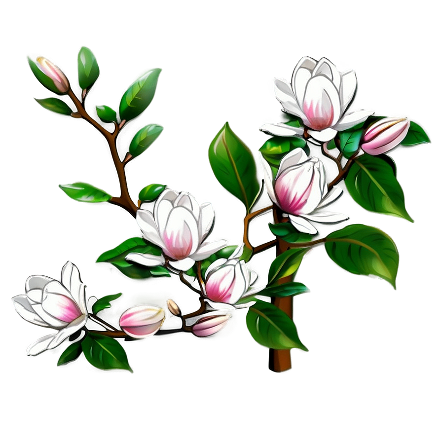 Magnolia Tree Line Drawing Png Xus PNG