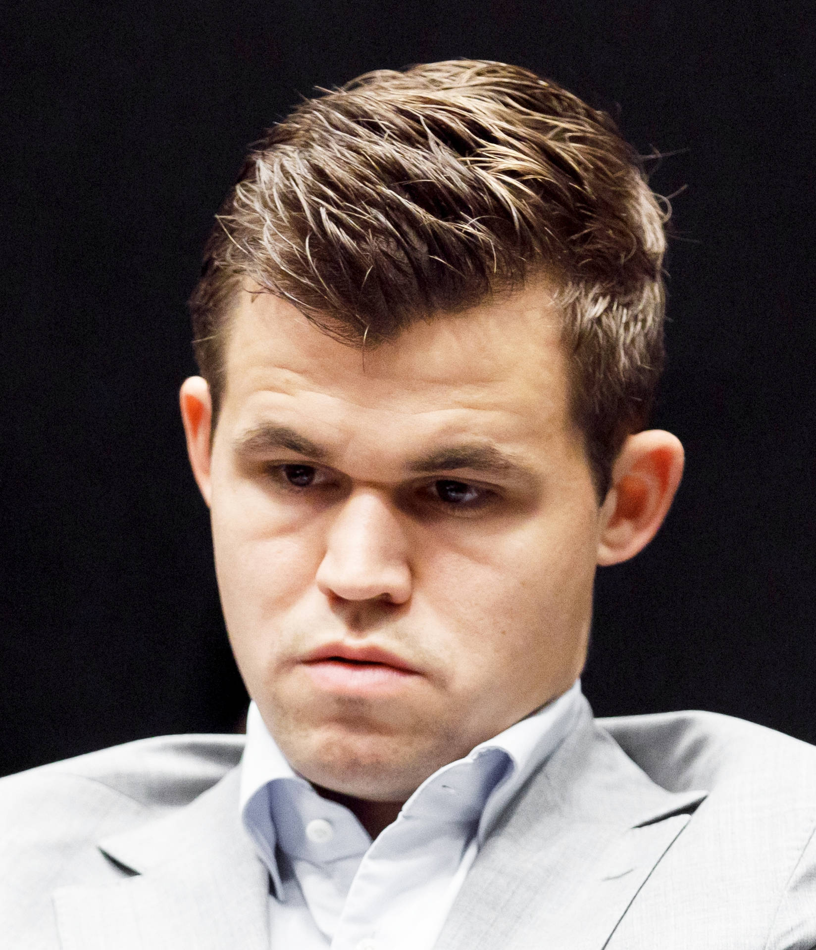 World Chess Champion Magnus Carlsen in Deep Thought Wallpaper