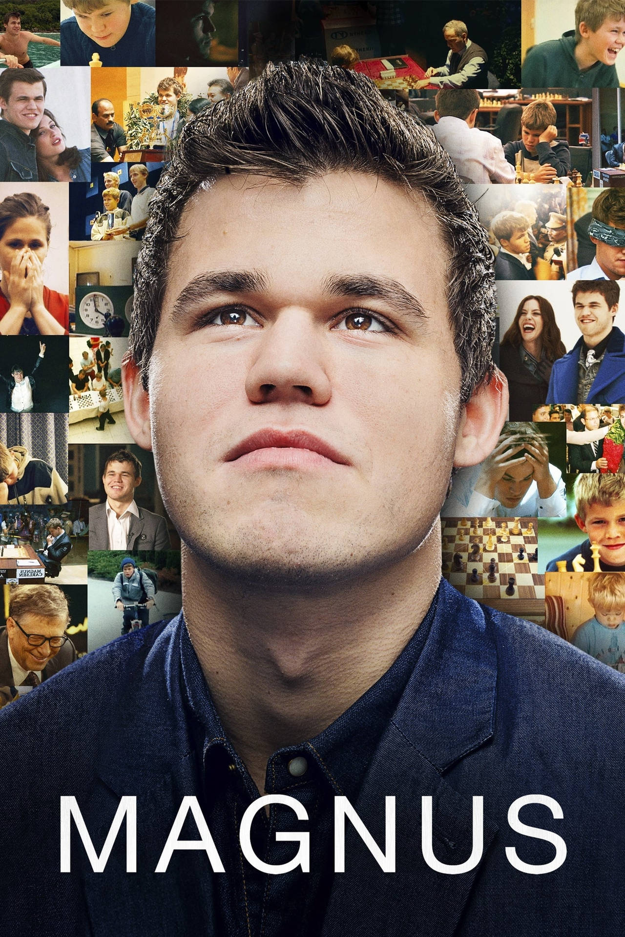 Magnus Carlsen portræt på kollage tapet. Wallpaper