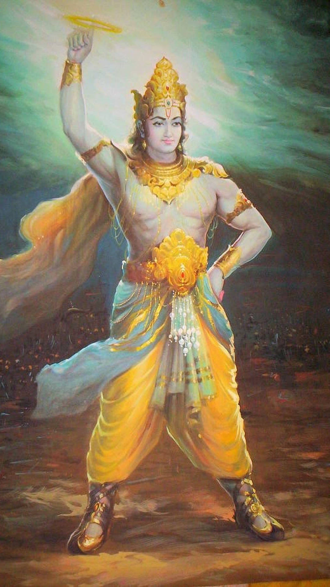 Download Mahabharat Krishna Painting Wallpaper 
