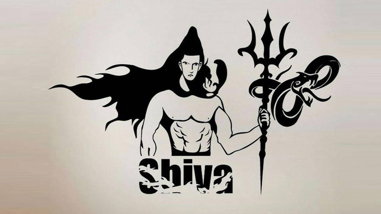 Mahadev,señor Shiva, Arte En Negro Fondo de pantalla